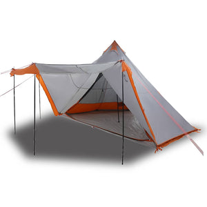 vidaXL Tenda Familiare Tipi 8 Persone Grigia e Arancione Impermeabile