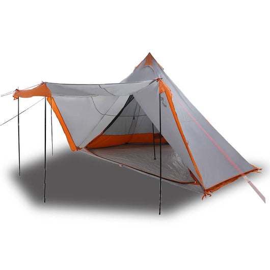 vidaXL Tenda Familiare Tipi 8 Persone Grigia e Arancione Impermeabile
