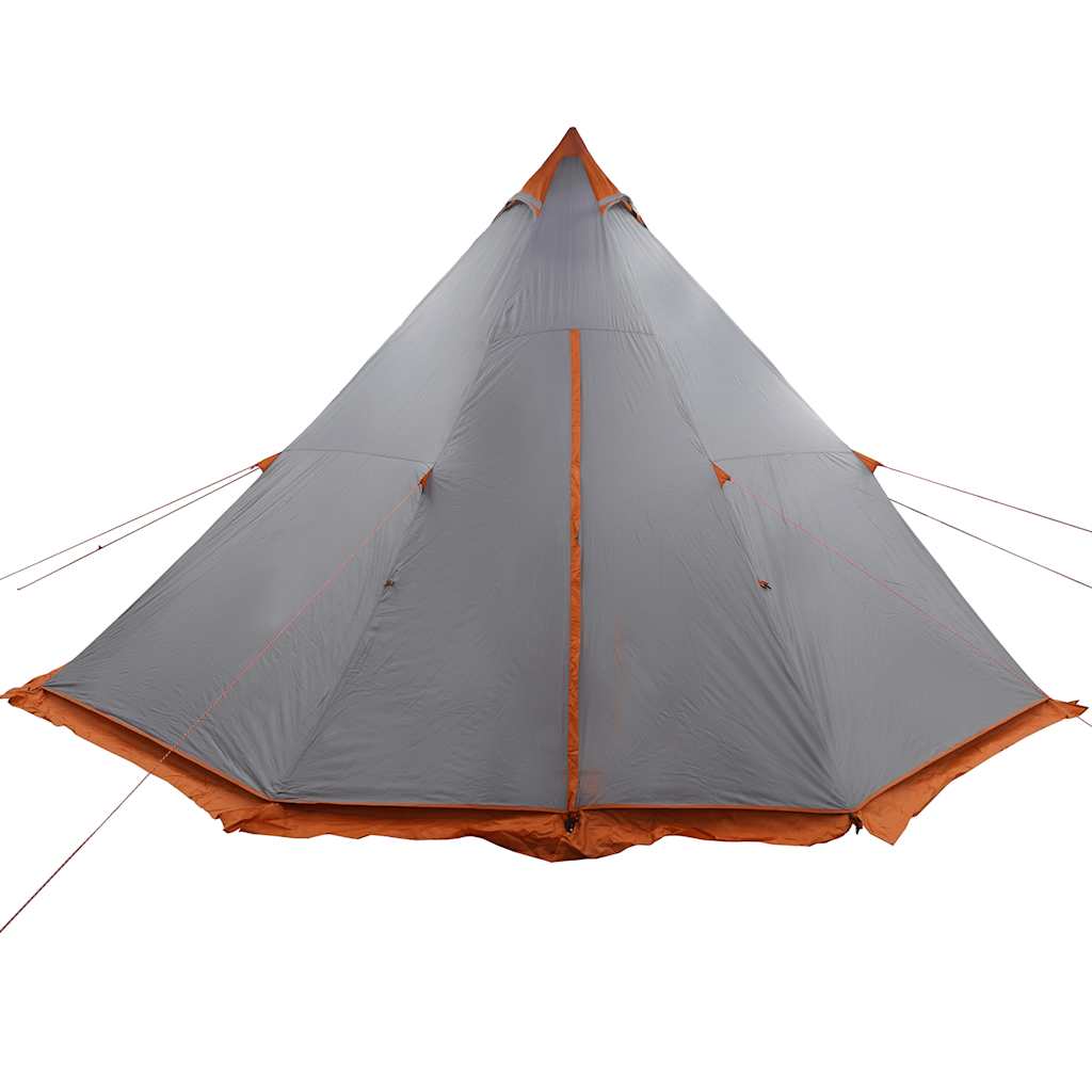vidaXL Tenda Familiare Tipi 8 Persone Grigia e Arancione Impermeabile