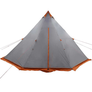 vidaXL Tenda Familiare Tipi 8 Persone Grigia e Arancione Impermeabile