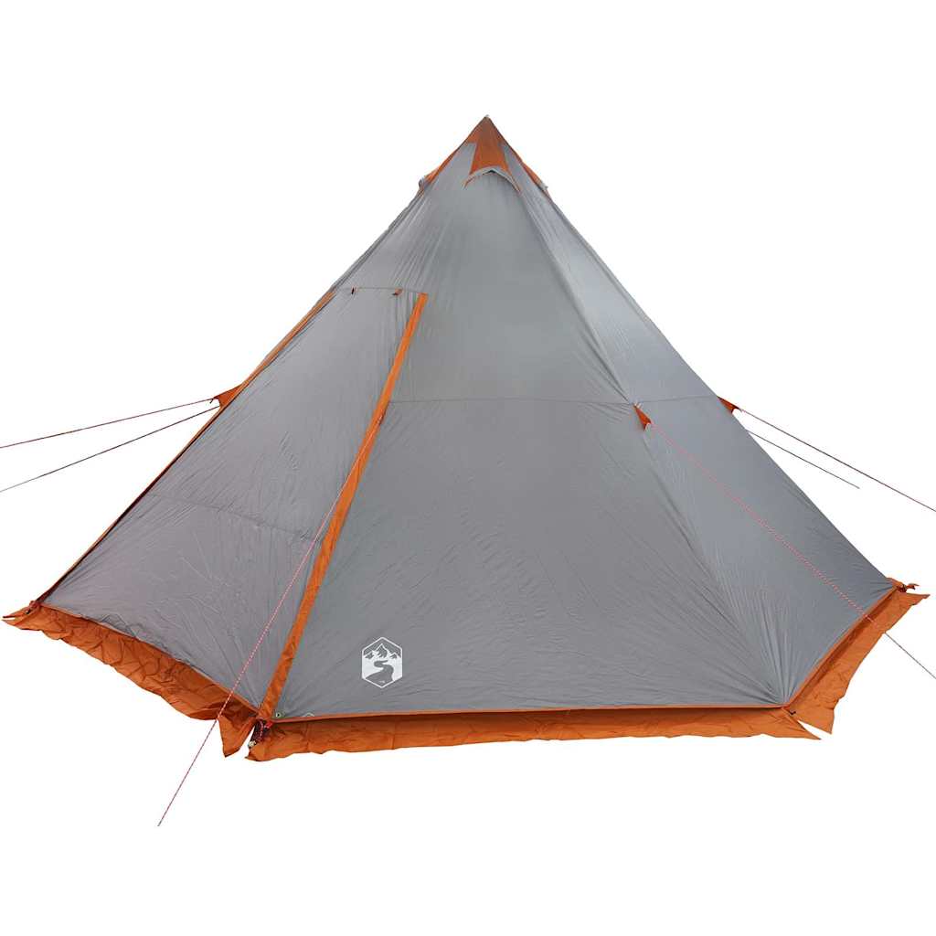 vidaXL Tenda Familiare Tipi 8 Persone Grigia e Arancione Impermeabile