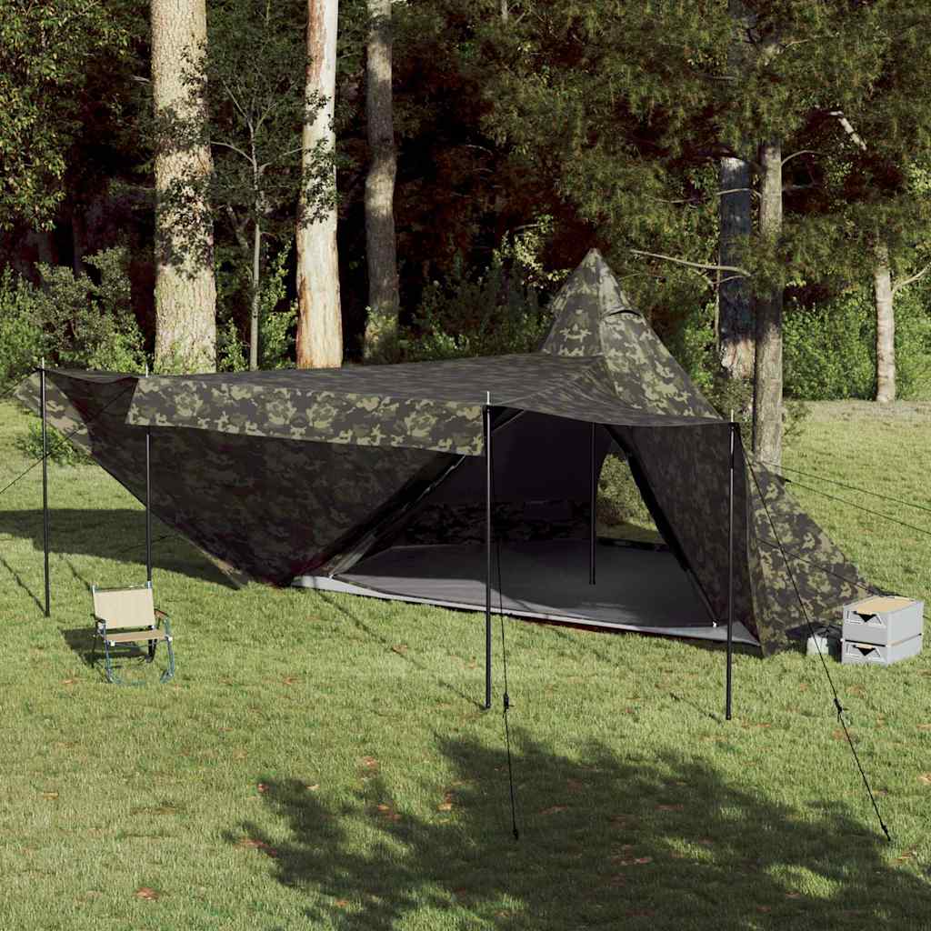 vidaXL Tenda Familiare Tipi per 8 Persone Mimetica Impermeabile