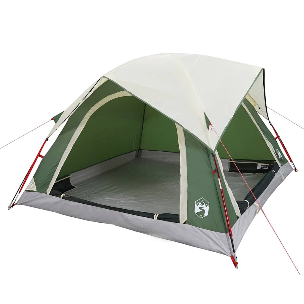 vidaXL Tenda da Campeggio a Cabina per 4 Persone Verde Impermeabile