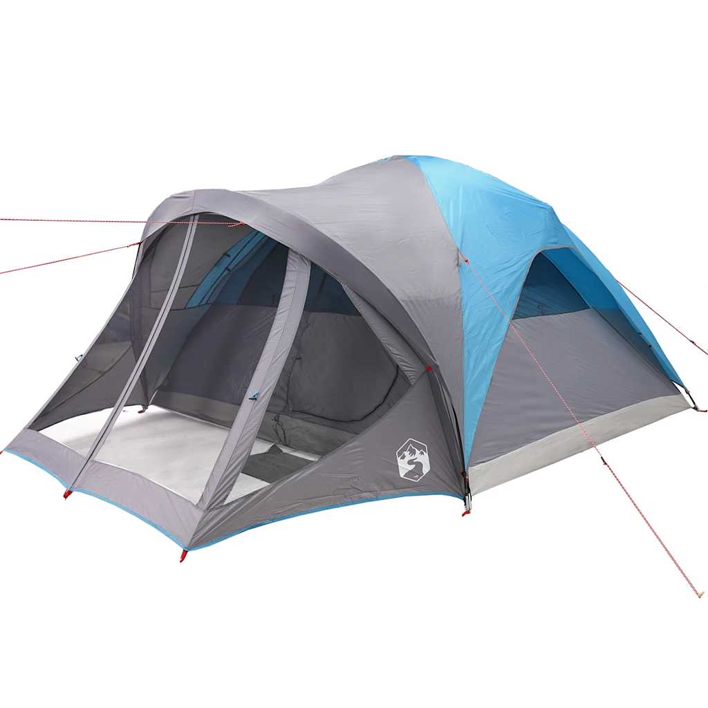 Tenda Familiare a Tunnel per 6 Persone Blu Impermeabile 4009459