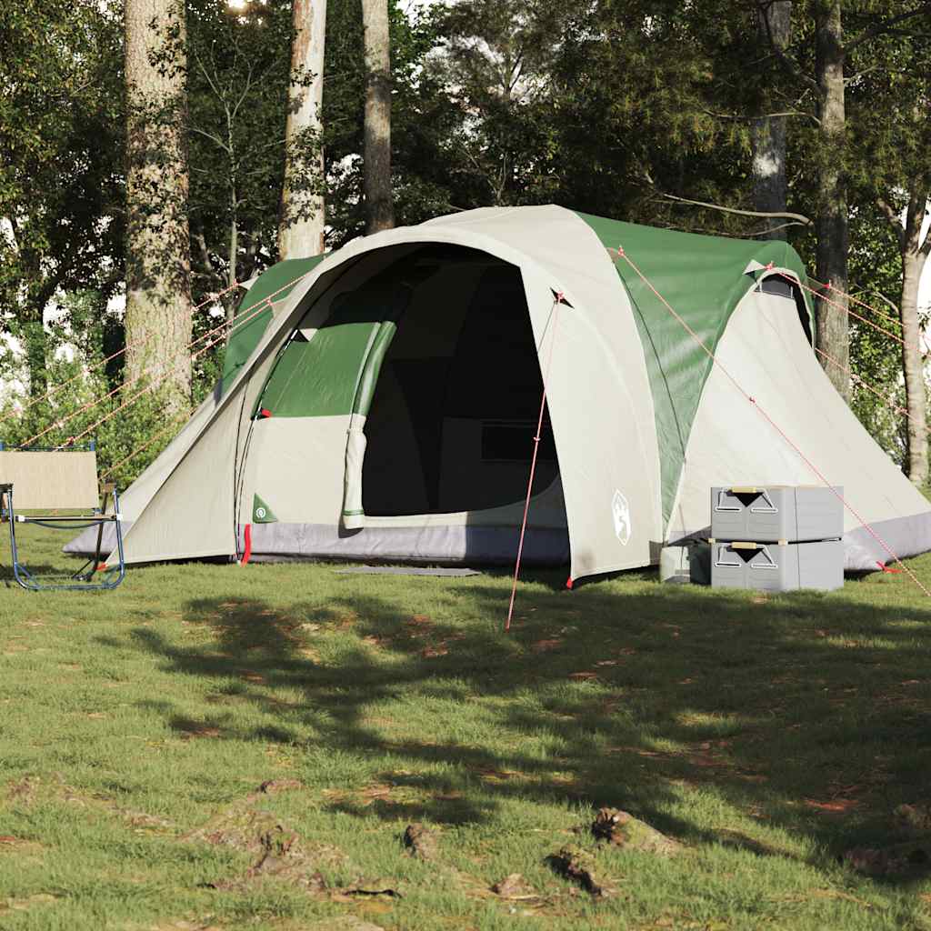 Tenda da Campeggio a Cupola per 6 Persone Verde Impermeabile