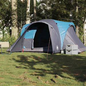 Tenda da Campeggio a Cupola per 4 Persone Blu Impermeabile