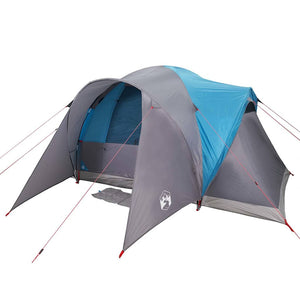 Tenda da Campeggio a Cupola per 4 Persone Blu Impermeabile
