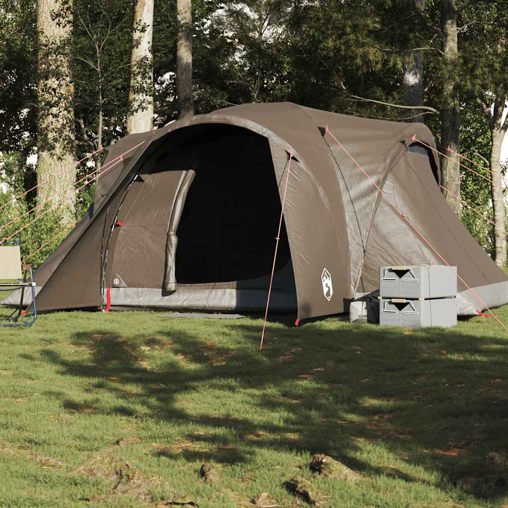 vidaXL Tenda da Campeggio a Cupola per 6 Persone Marrone Impermeabile
