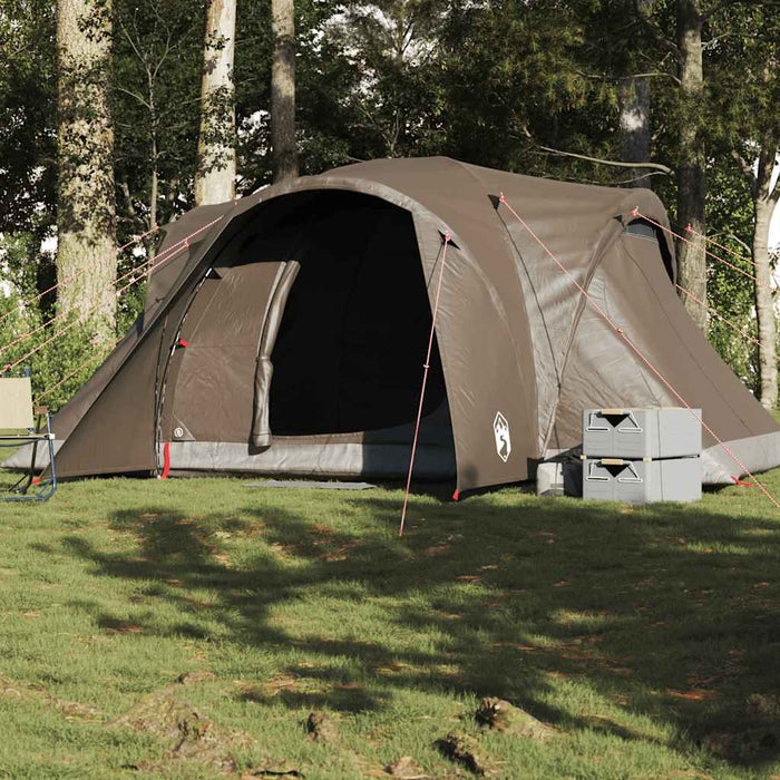 vidaXL Tenda da Campeggio a Cupola per 6 Persone Marrone Impermeabile