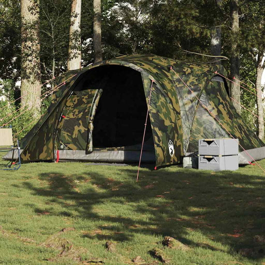 vidaXL Tenda da Campeggio a Cupola per 6 Persone Mimetica Impermeabile