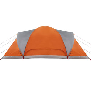 Tenda da Campeggio a Cupola 6 Persone Grigio e Arancione