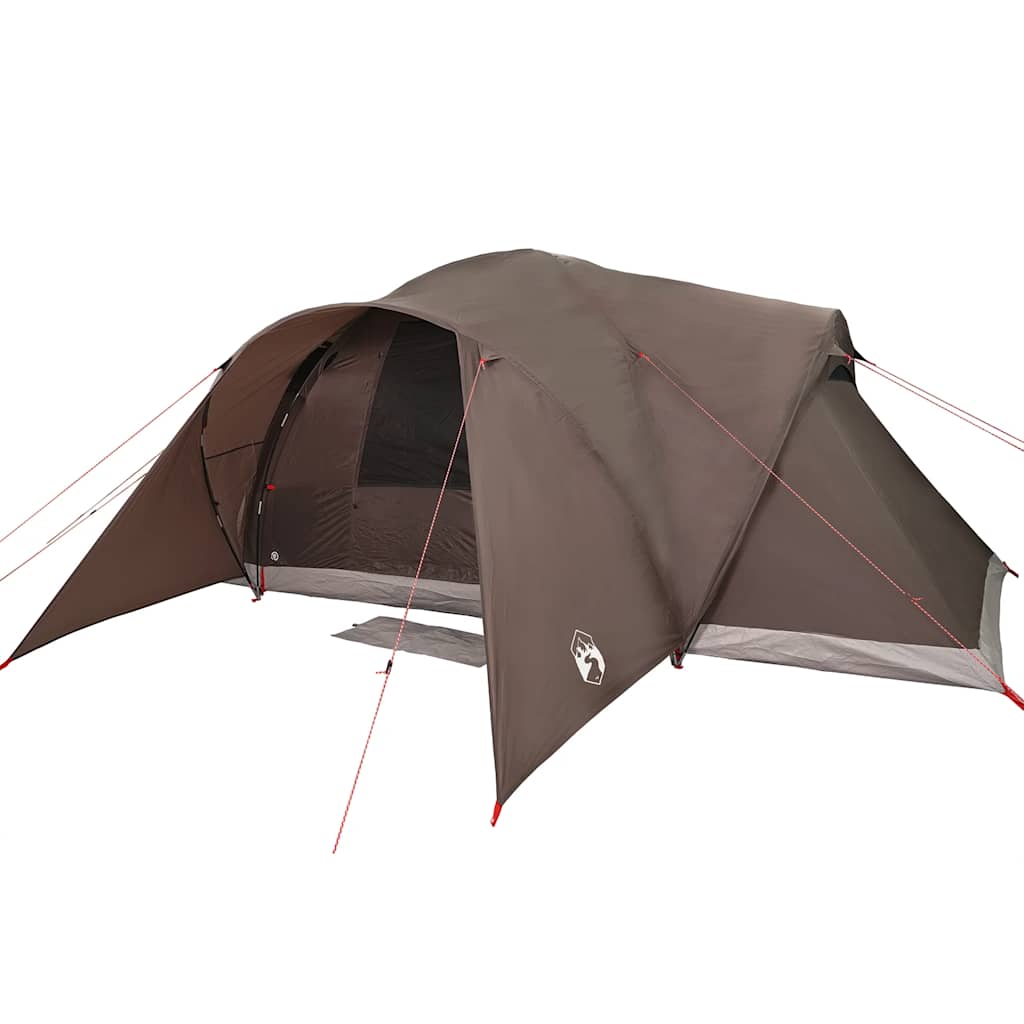 vidaXL Tenda da Campeggio a Cupola per 6 Persone Marrone Impermeabile