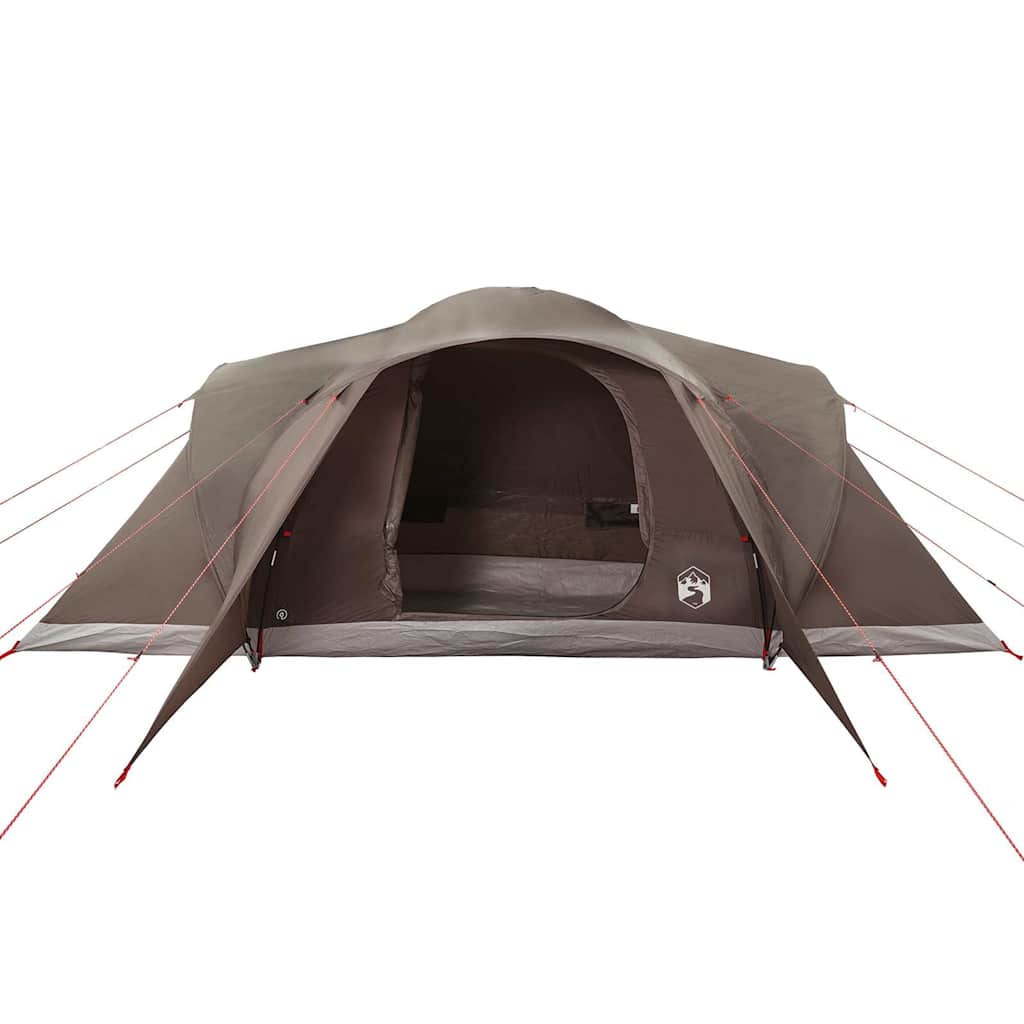 vidaXL Tenda da Campeggio a Cupola per 6 Persone Marrone Impermeabile