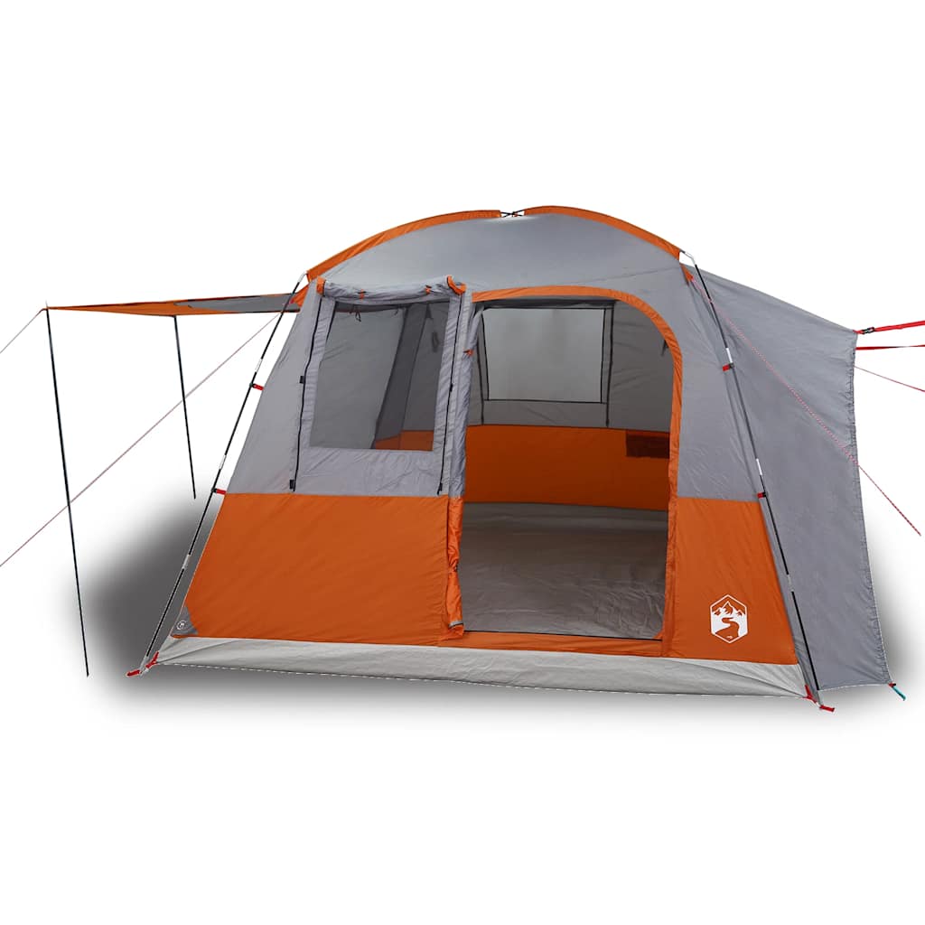 vidaXL Tenda da Campeggio 4 Persone Grigio e Arancione Impermeabile