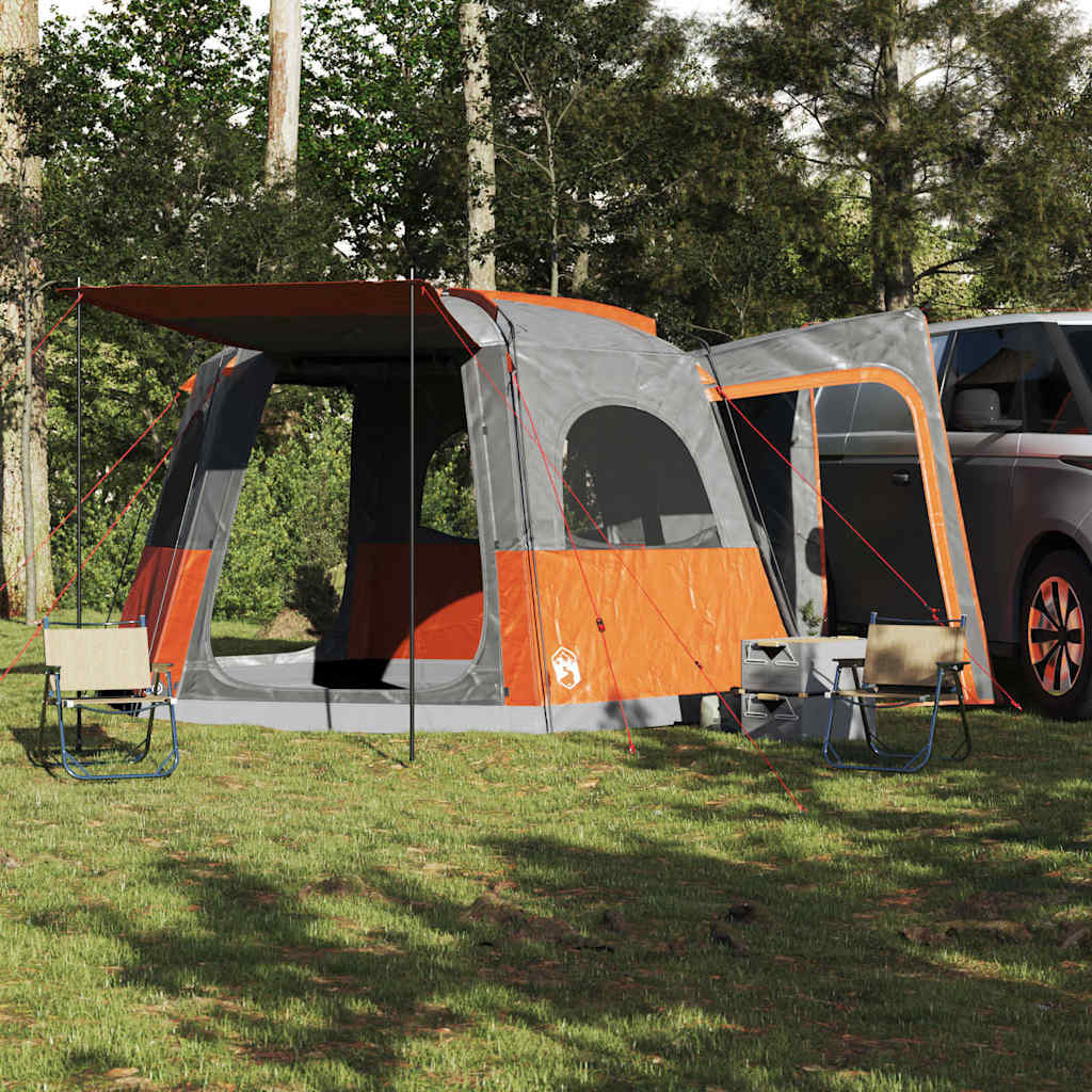 Tenda da Campeggio 4 Persone Grigio e Arancione Impermeabile 4009493