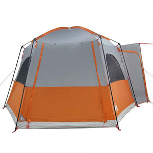 vidaXL Tenda da Campeggio 4 Persone Grigio e Arancione Impermeabile