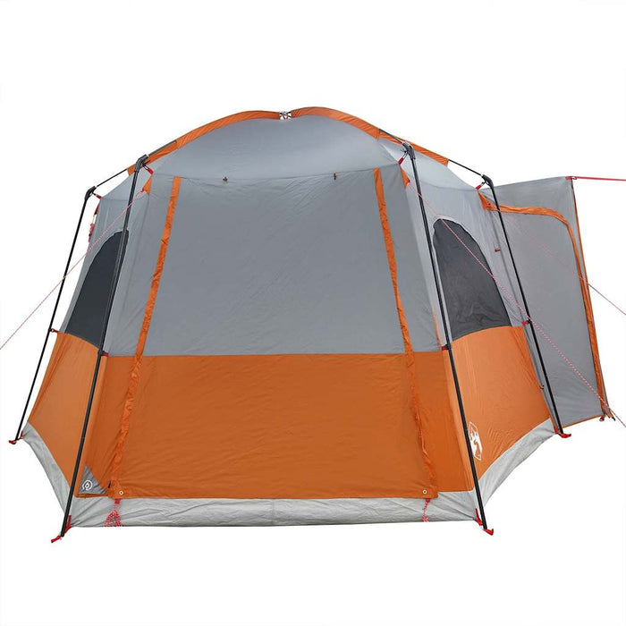 vidaXL Tenda da Campeggio 4 Persone Grigio e Arancione Impermeabile