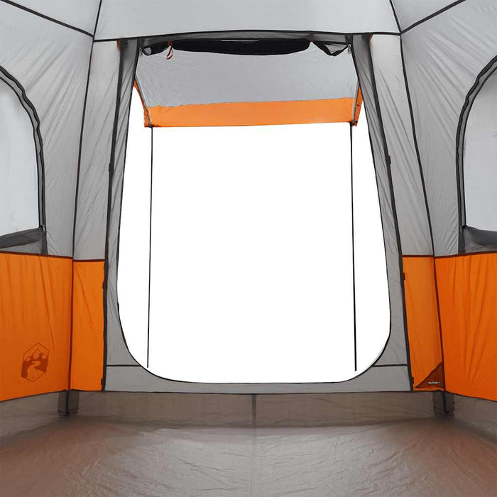 vidaXL Tenda da Campeggio 4 Persone Grigio e Arancione Impermeabile