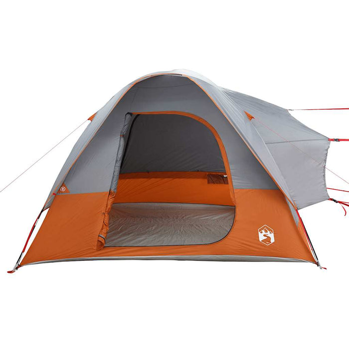 Tenda da Campeggio 4 Persone Grigio e Arancione Impermeabile 4009496