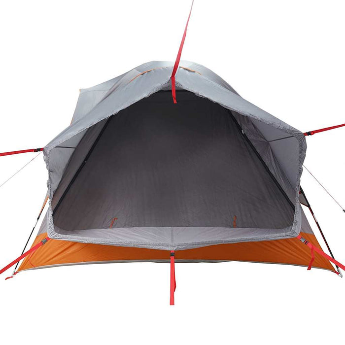 Tenda da Campeggio 4 Persone Grigio e Arancione Impermeabile 4009496