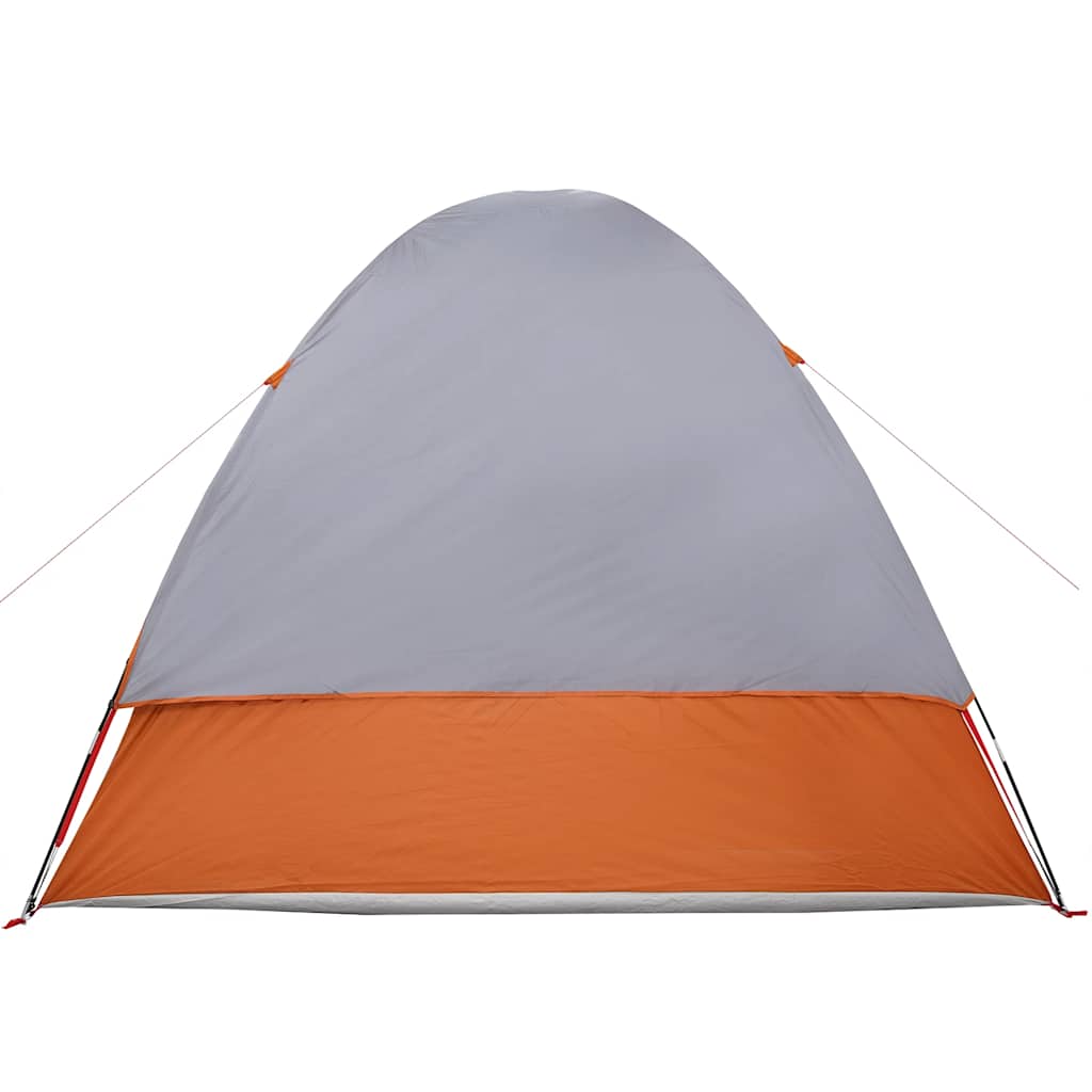 Tenda da Campeggio 4 Persone Grigio e Arancione Impermeabile 4009496