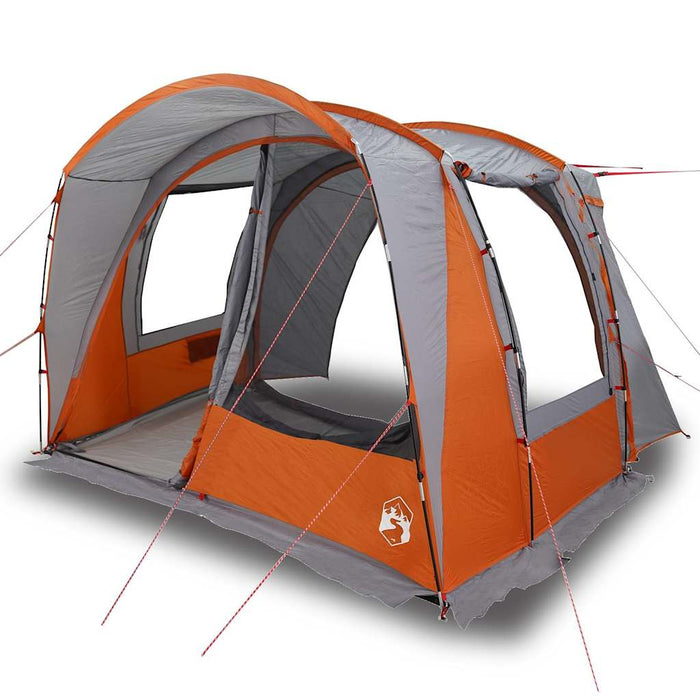 vidaXL Tenda da Campeggio 4 Persone Grigio e Arancione Impermeabile