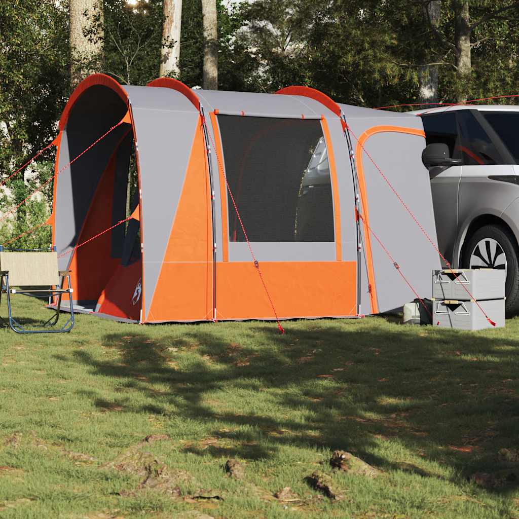 vidaXL Tenda da Campeggio 4 Persone Grigio e Arancione Impermeabile