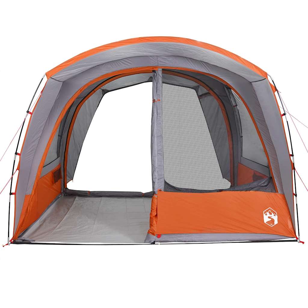 vidaXL Tenda da Campeggio 4 Persone Grigio e Arancione Impermeabile
