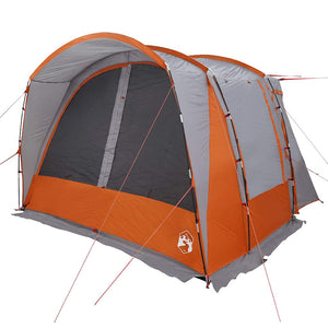 vidaXL Tenda da Campeggio 4 Persone Grigio e Arancione Impermeabile