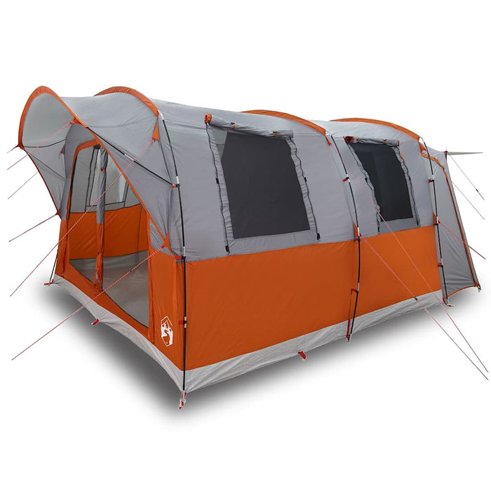 vidaXL Tenda da Campeggio 4 Persone Grigio e Arancione Impermeabile