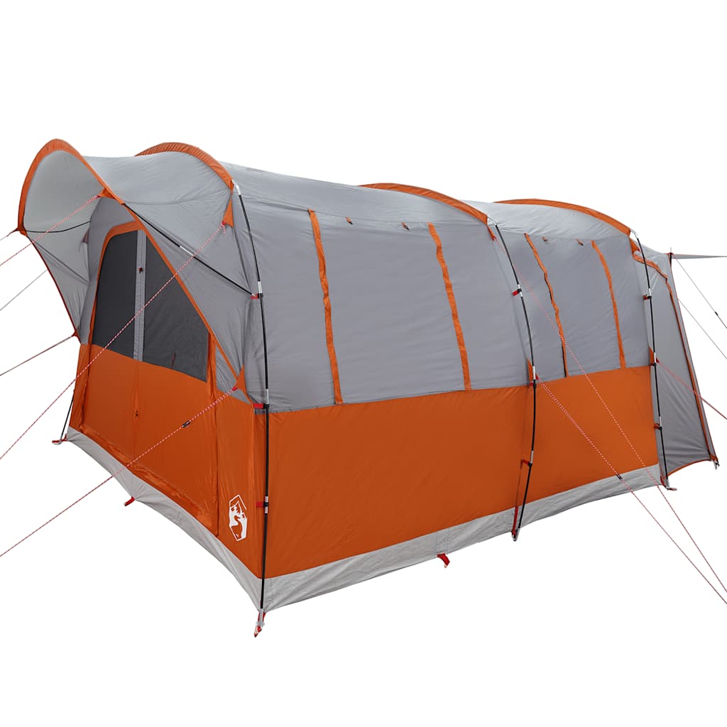 vidaXL Tenda da Campeggio 4 Persone Grigio e Arancione Impermeabile