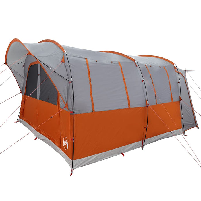 vidaXL Tenda da Campeggio 4 Persone Grigio e Arancione Impermeabile