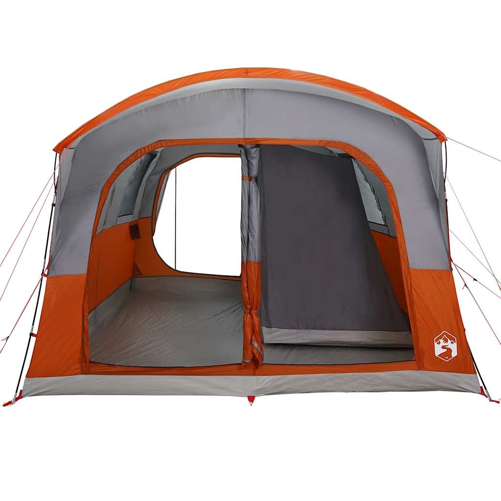 vidaXL Tenda da Campeggio 4 Persone Grigio e Arancione Impermeabile