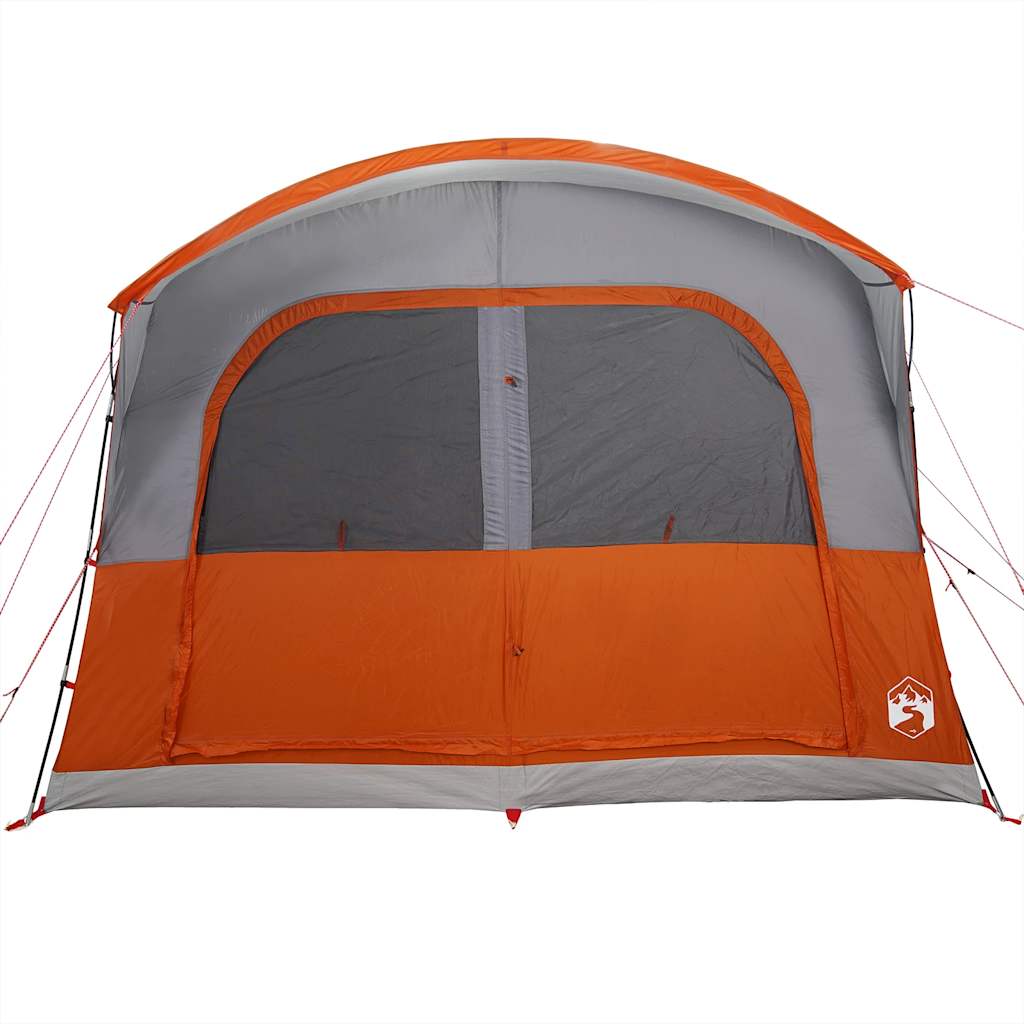 vidaXL Tenda da Campeggio 4 Persone Grigio e Arancione Impermeabile