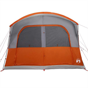vidaXL Tenda da Campeggio 4 Persone Grigio e Arancione Impermeabile