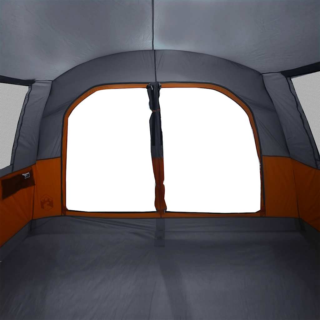 vidaXL Tenda da Campeggio 4 Persone Grigio e Arancione Impermeabile