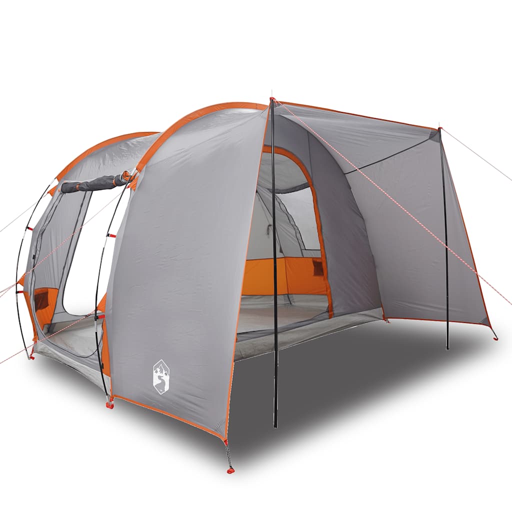vidaXL Tenda da Campeggio 2 Persone Grigio e Arancione Impermeabile