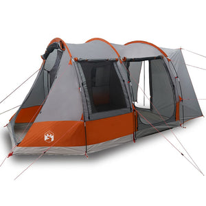 Tenda da Campeggio 2 Persone Grigio e Arancione Impermeabile