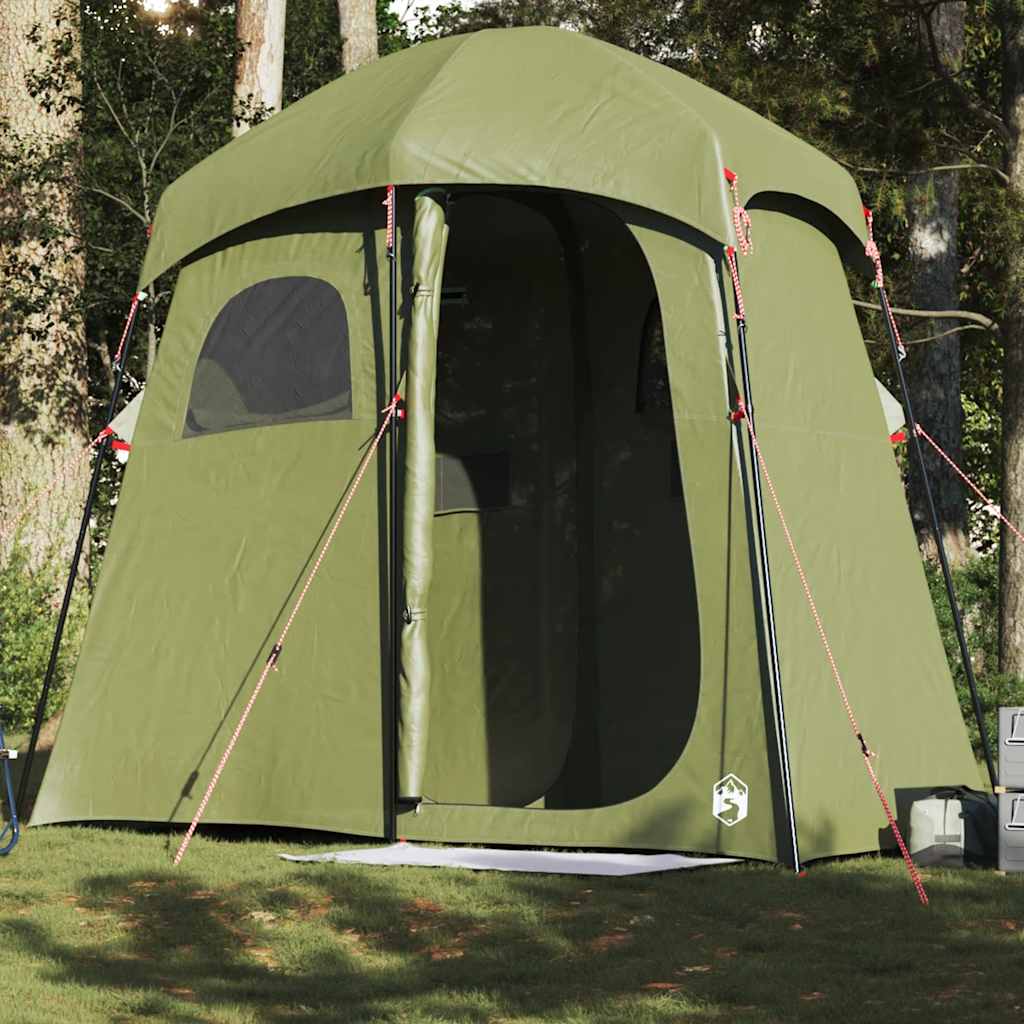 vidaXL Tenda da Doccia per 2 Persone Verde Oliva Impermeabile