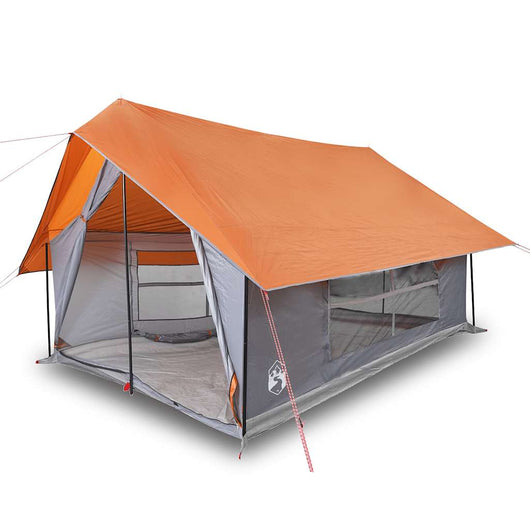 vidaXL Tenda da Campeggio 5 Persone Grigio e Arancione Impermeabile