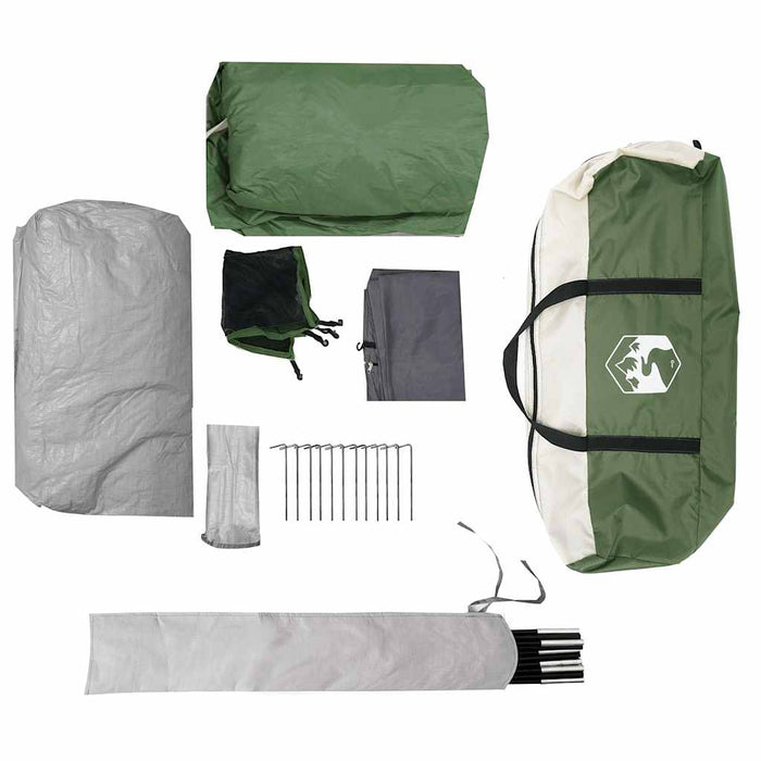 Tenda Familiare a Tunnel per 8 Persone Verde Impermeabile