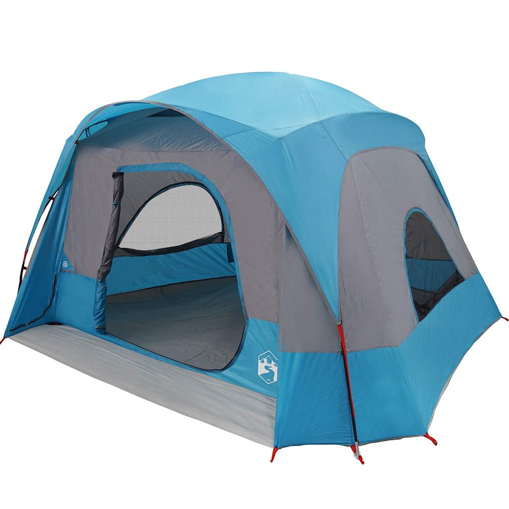 vidaXL Tenda Familiare Cabina per 6 Persone Blu Impermeabile