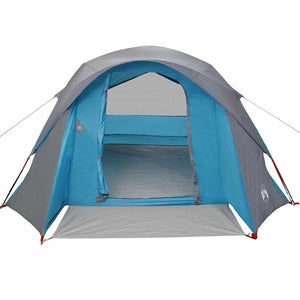 vidaXL Tenda Familiare Cabina per 6 Persone Blu Impermeabile