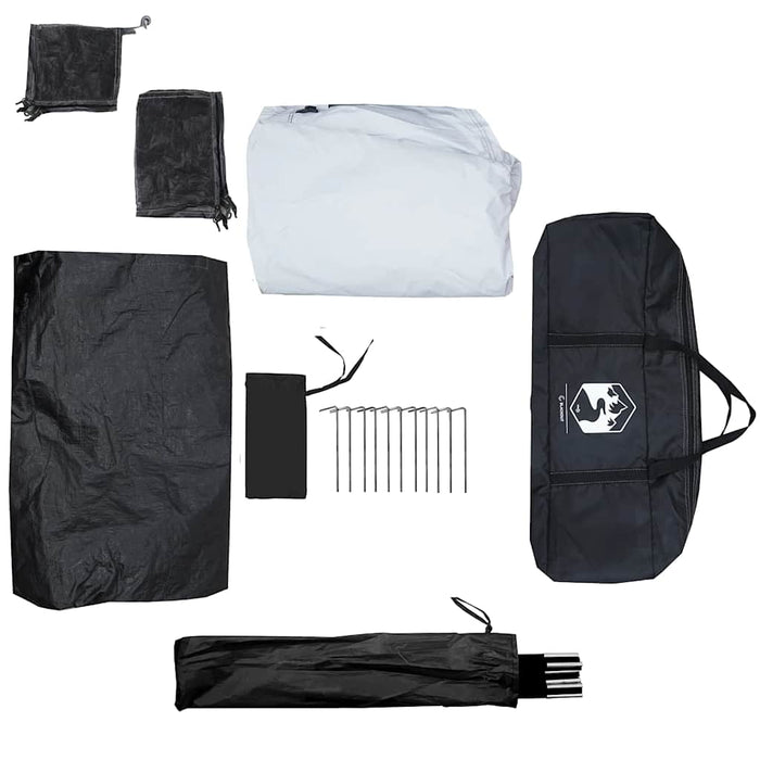 Tenda Familiare Cabina 6 Persone Bianca Tessuto Impermeabile