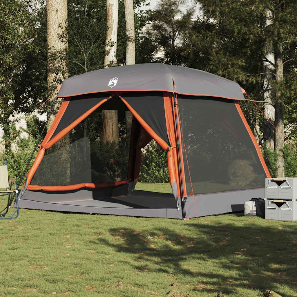 Tenda Familiare Cabina 6 Persone Grigia Arancione Impermeabile 4009568