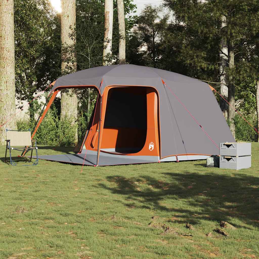 Tenda da Campeggio con Portico 5 Persone Grigio e Arancione 4009583