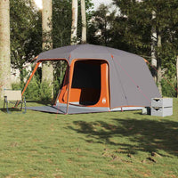 vidaXL Tenda da Campeggio con Portico 5 Persone Grigio e Arancione