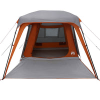 vidaXL Tenda da Campeggio con Portico 5 Persone Grigio e Arancione