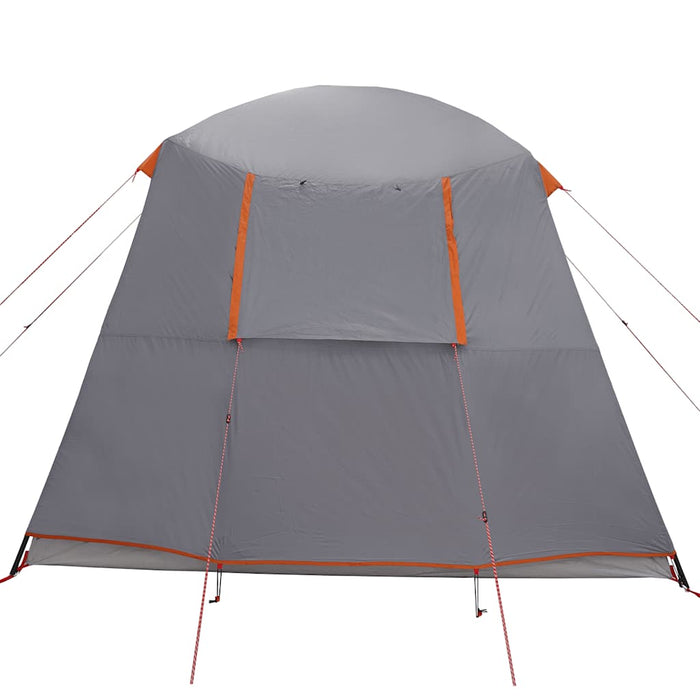 vidaXL Tenda da Campeggio con Portico 5 Persone Grigio e Arancione