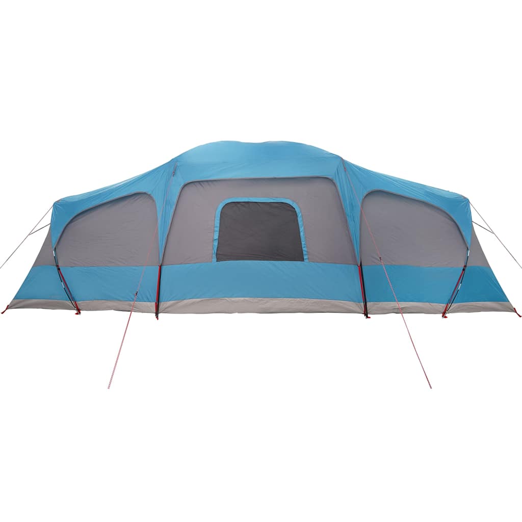 Tenda da Campeggio con Portico Cupola 9Persone Blu Impermeabile
